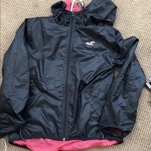 Black hollister rain jacket